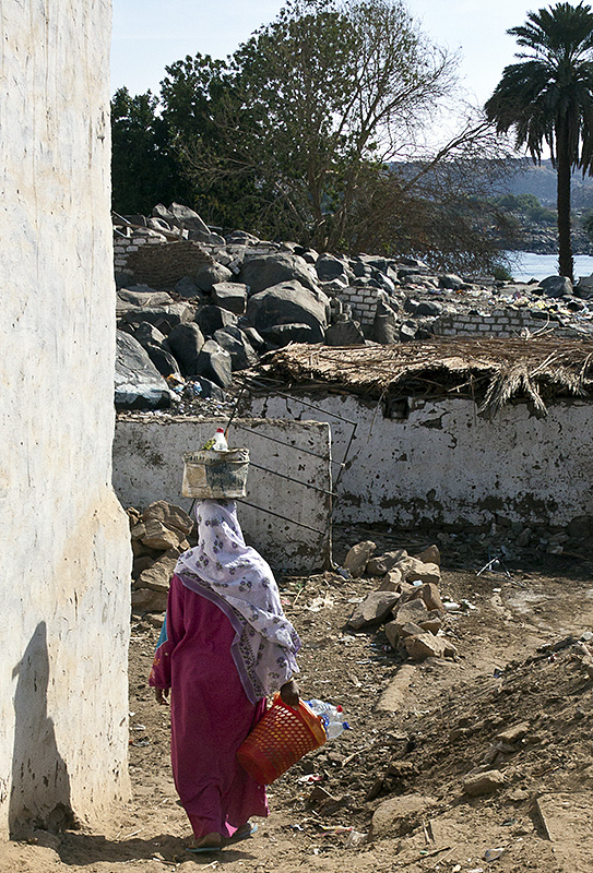 Nubian Villiage :: Lady Carrying Shopping Home