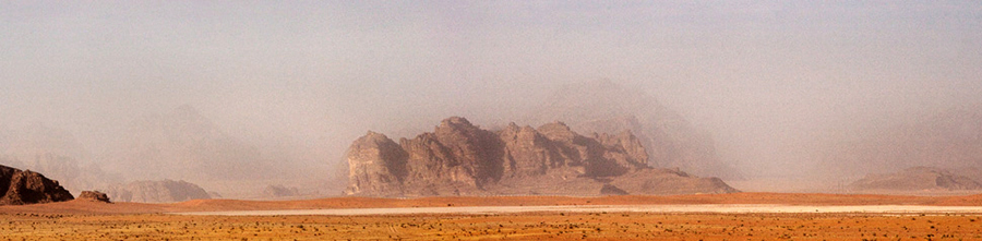 Panorama with dust storm